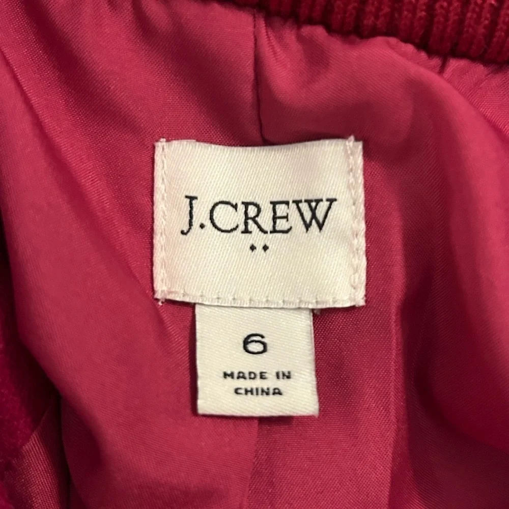 NWOT J. Crew wool blend pea coat in neon plum
